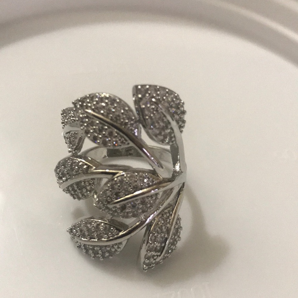 Ziconia diamonds original silver flowers rings